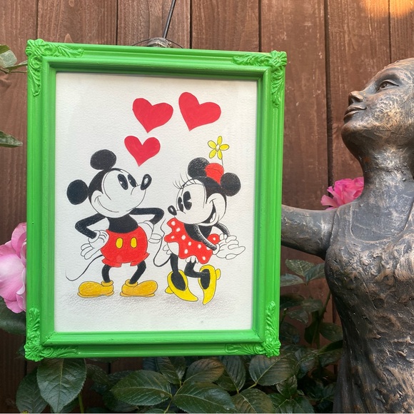 Mickey and Minnie Mouse in Love Prismacolor Pencil Drawing - Picture 2 of 8